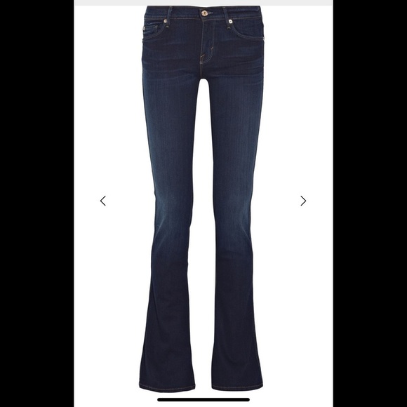 - 7 for All Mankind Deep Blue Kaylie Low-rise Flared Leg Jeans Y2K - Picture 1 of 8